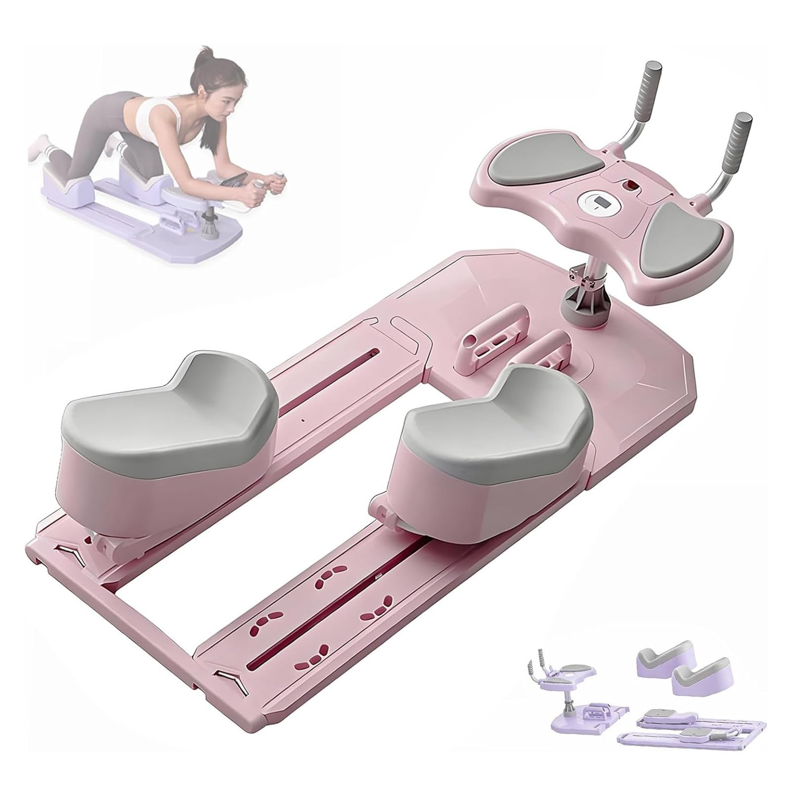 HajMyrdonyx Crawling Exercise Machine, Height Adjustable Spine Trainer Pink