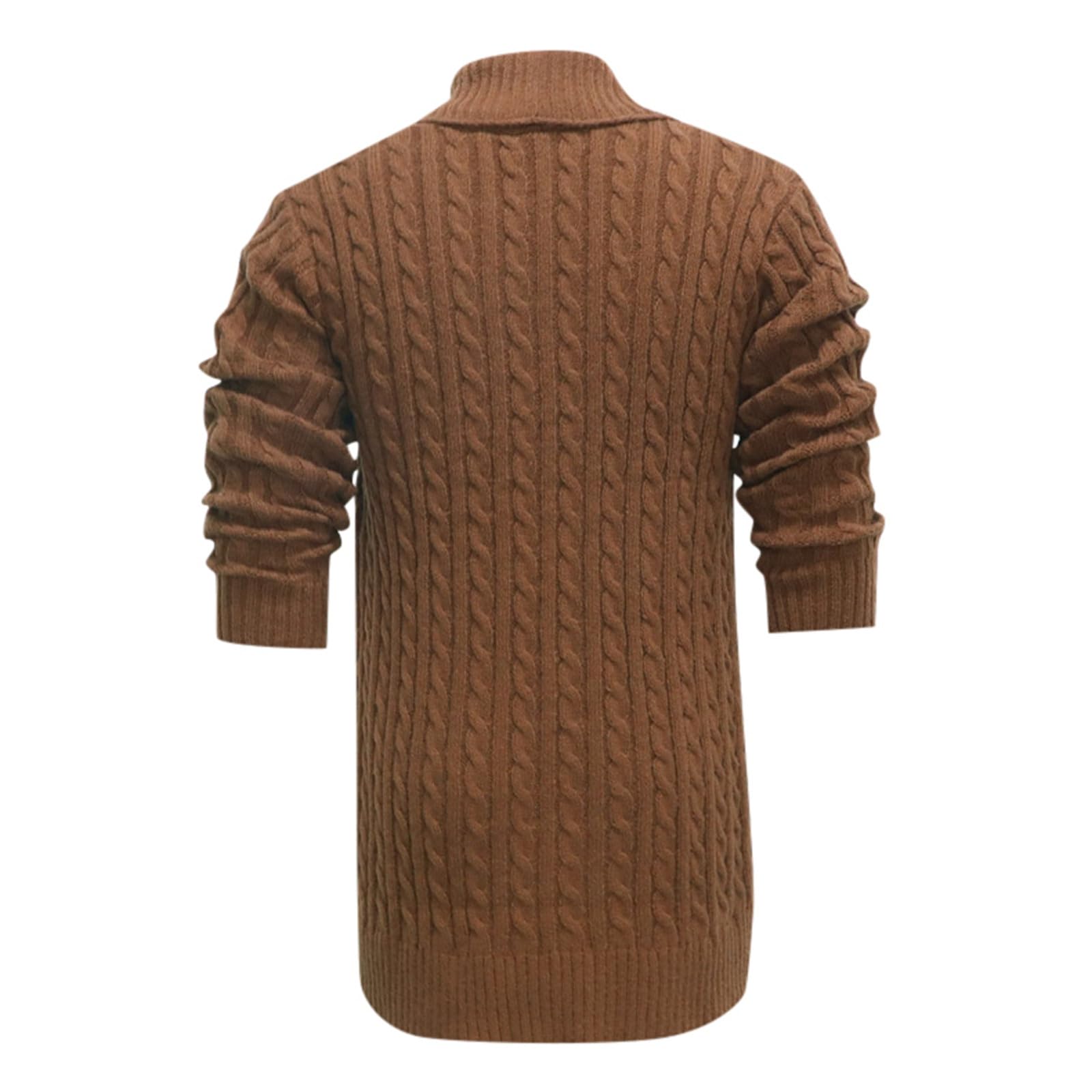 Abrigo de punto largo para hombre, túnica gruesa hasta la rodilla, abrigo de invierno, cálido, cortavientos, con botones, abrigo de invierno, cárdigan de punto, chaqueta de invierno monocolor