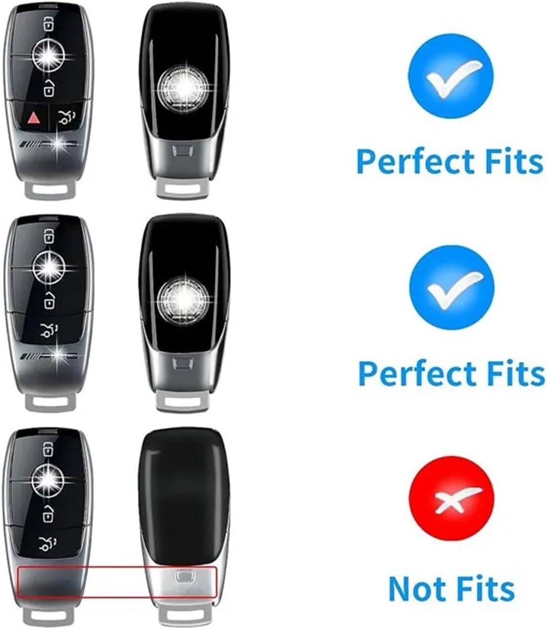 Carbon Fiber Key Shell Case Cover Compatible With Mercedes Benz AMG A220 CLS E E63S GLE350 4Matic S Remote Key Fob Protector Accessories