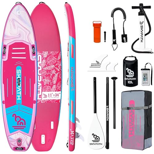 Inflatable Stand Up Paddle Board,10'6''*32''/11'*34'' Ultra-Light SUP Board,Blow Up Paddle Board, Wide Stable Family Board for Youth & Adults of All Skill Levels with Full Set of SUP Board Accessories
