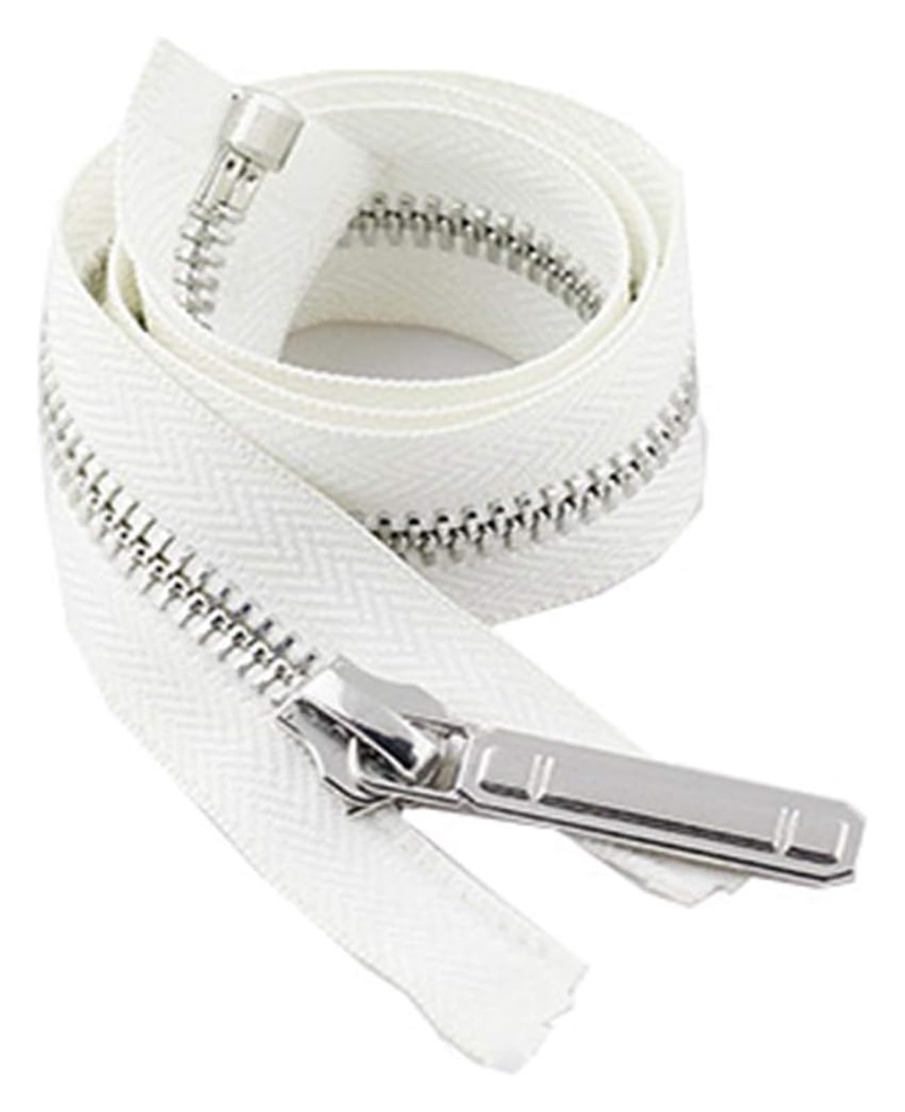 Cerradura de Costura, Cremallera Invisible, Cremallera de Metal con Extremo Abierto, Cierre automático, decoración de Dientes Plateados, Accesorio Artesanal, 70/150cm, 8#, 1 ud.