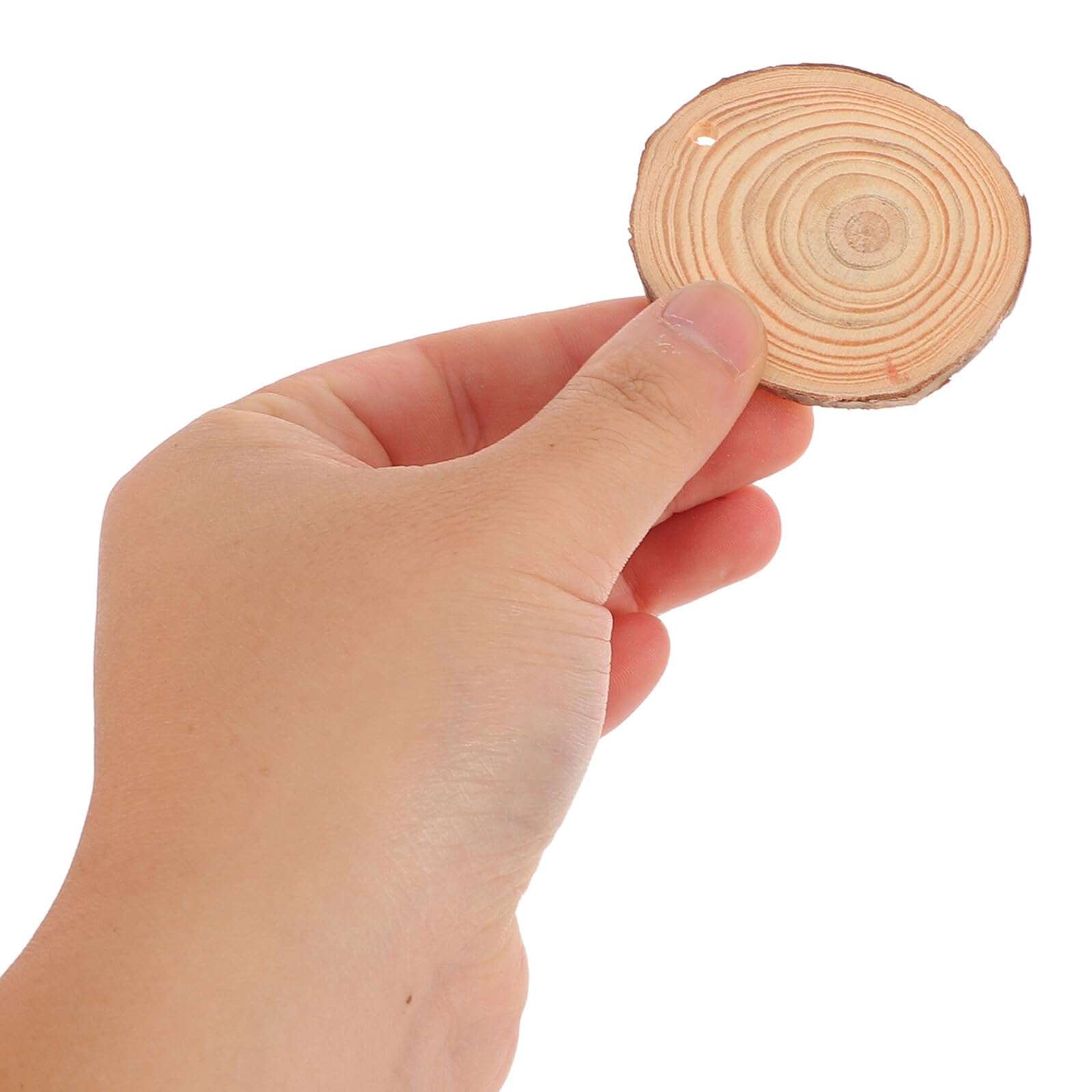 Veemoon 30 Pezzi Dischetti di Legno Grezzo Unfinished con Spessore Cerchi di Pino Naturale Lisci per Artigianato Decorazioni Natalizie e Fai da Te