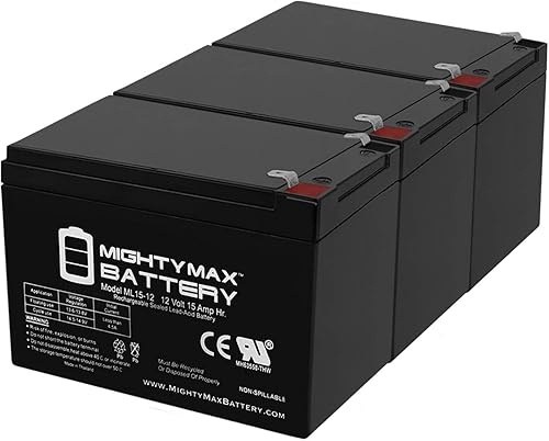 Batería de repuesto de 12 V y 15 AH para motocicleta Westco 12 V12-B, paquete de 3