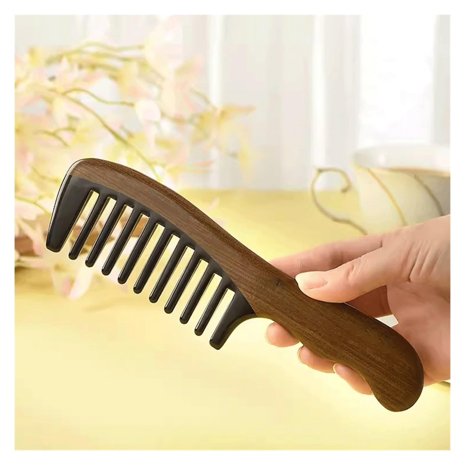 Peines de peinado Peine de madera de dientes anchos for hombres y mujeres, herramienta de peinado for masaje de cabello rizado Peine de pelo rizado