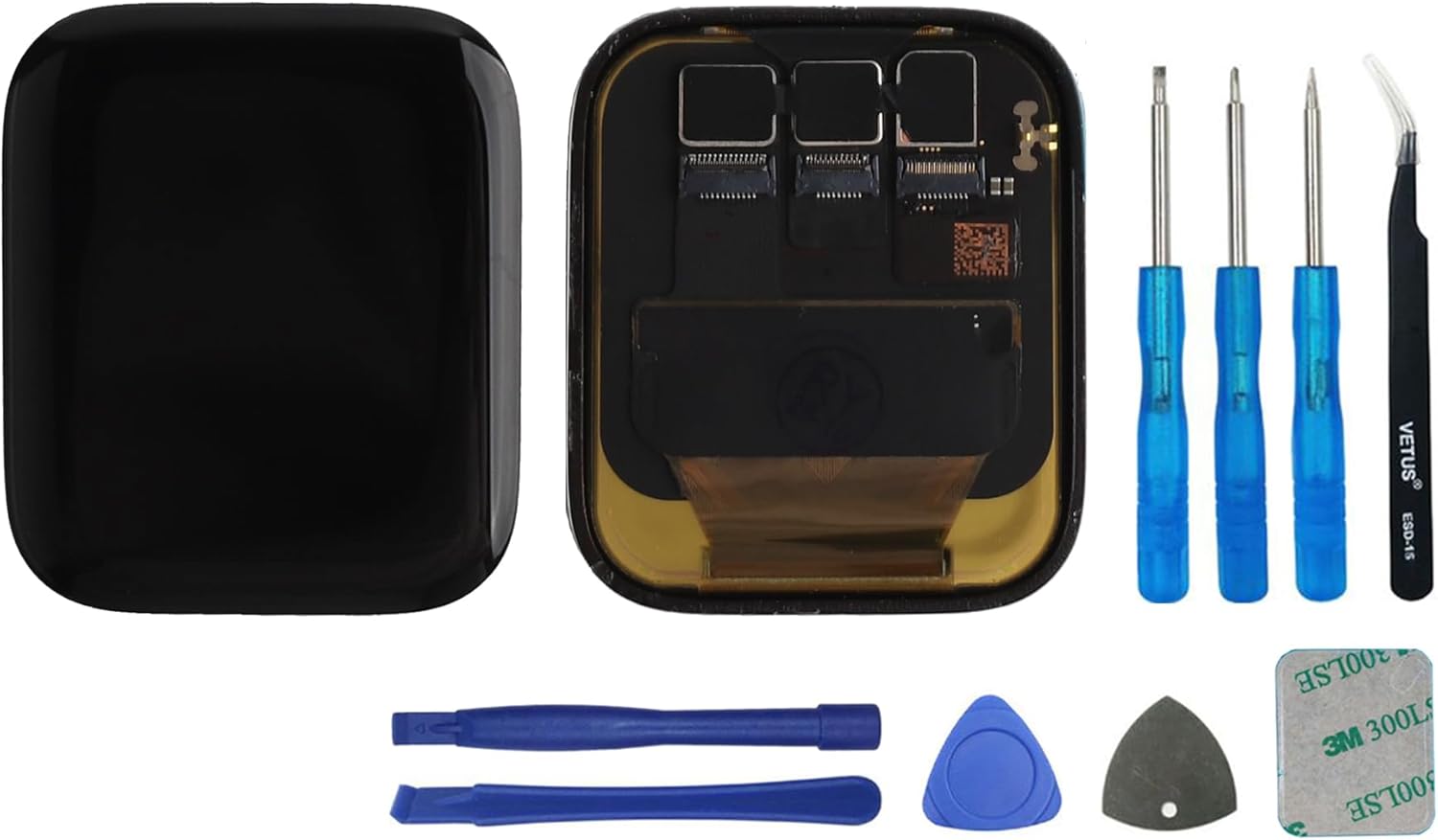 Replacement LCD Display Touch Screen Digitizer Assembly Compatible with Apple Watch SE (2nd Gen) [GPS 44mm] with Tools（Black）