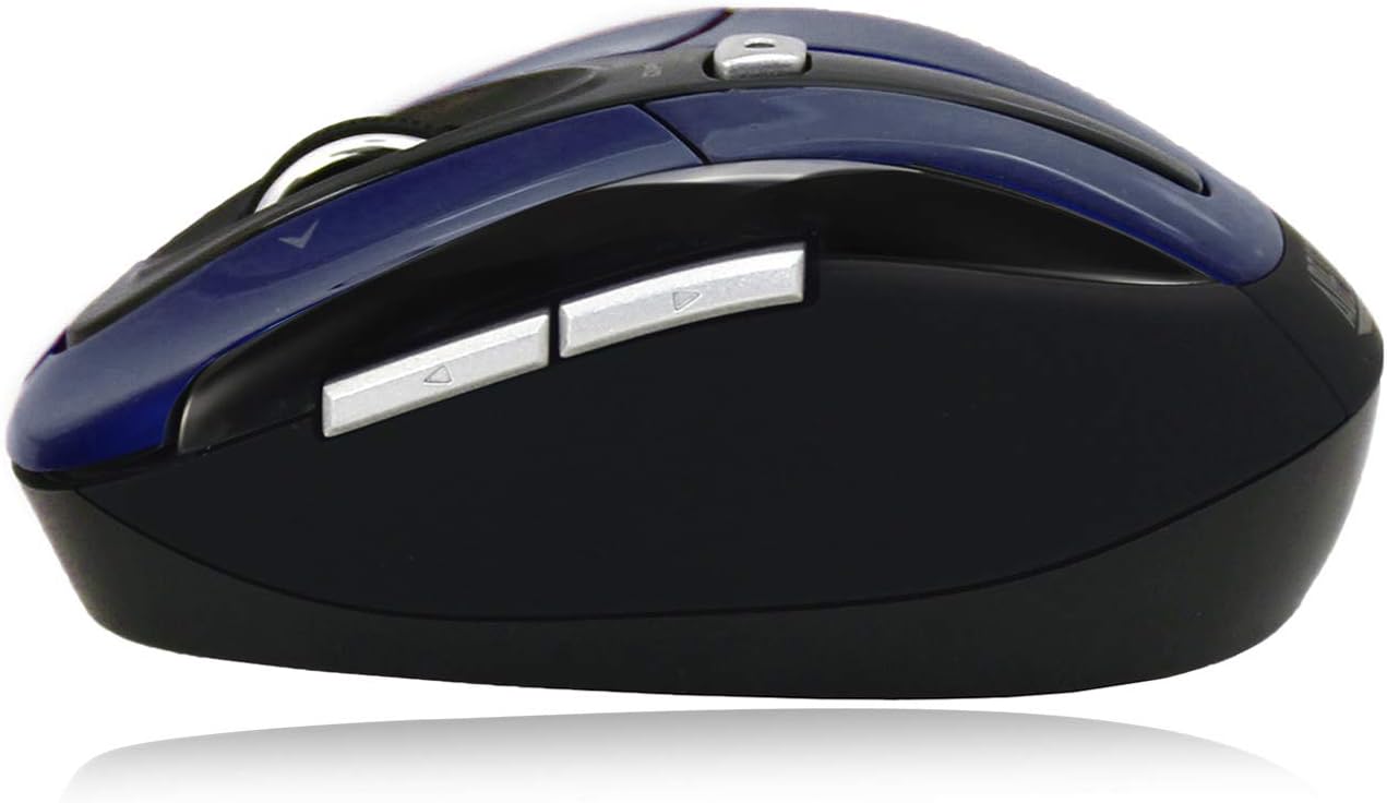 Adesso iMouse S60 Wireless Optical Mouse with 24 GHz RF Technology, Programmable Driver, Tilt-Wheel Scrolling, and Magnetically Storable Receiver (Blue)