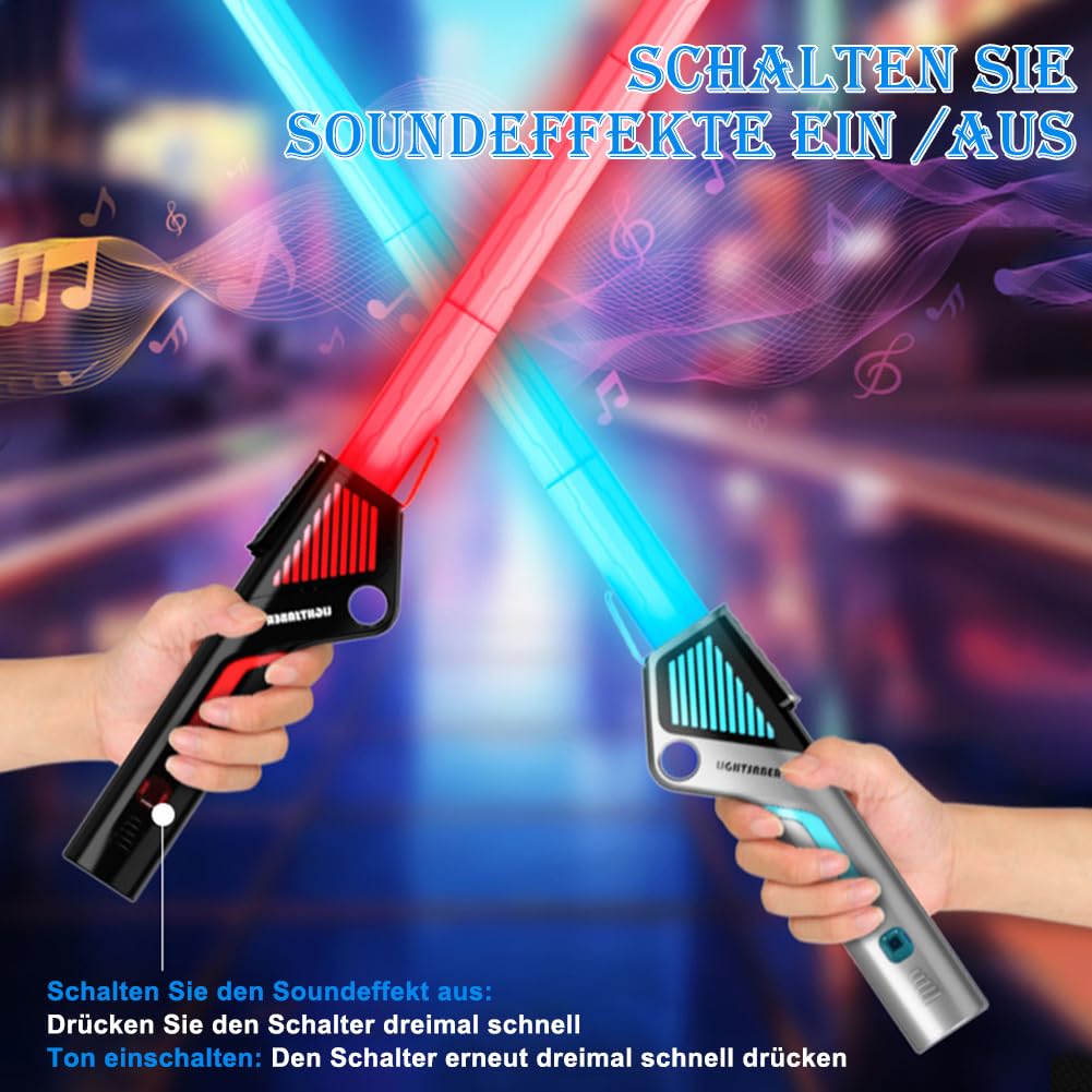 Joycabin 2 Stuks Lichtzwaard Voor Kinderen en Volwassenen - Duel Met 12 Kleuren en Geluidseffecten, Intrekbare LED, 2-in-1 Voor Jongens, Cadeau, Cosplay Joycabin 2 Stuks Lichtzwaard Voor Kinderen en Volwassenen - Duel Met 12 Kleuren en Geluidseffecten, Intrekbare LED, 2-in-1 Voor Jongens, Cadeau, Cosplay