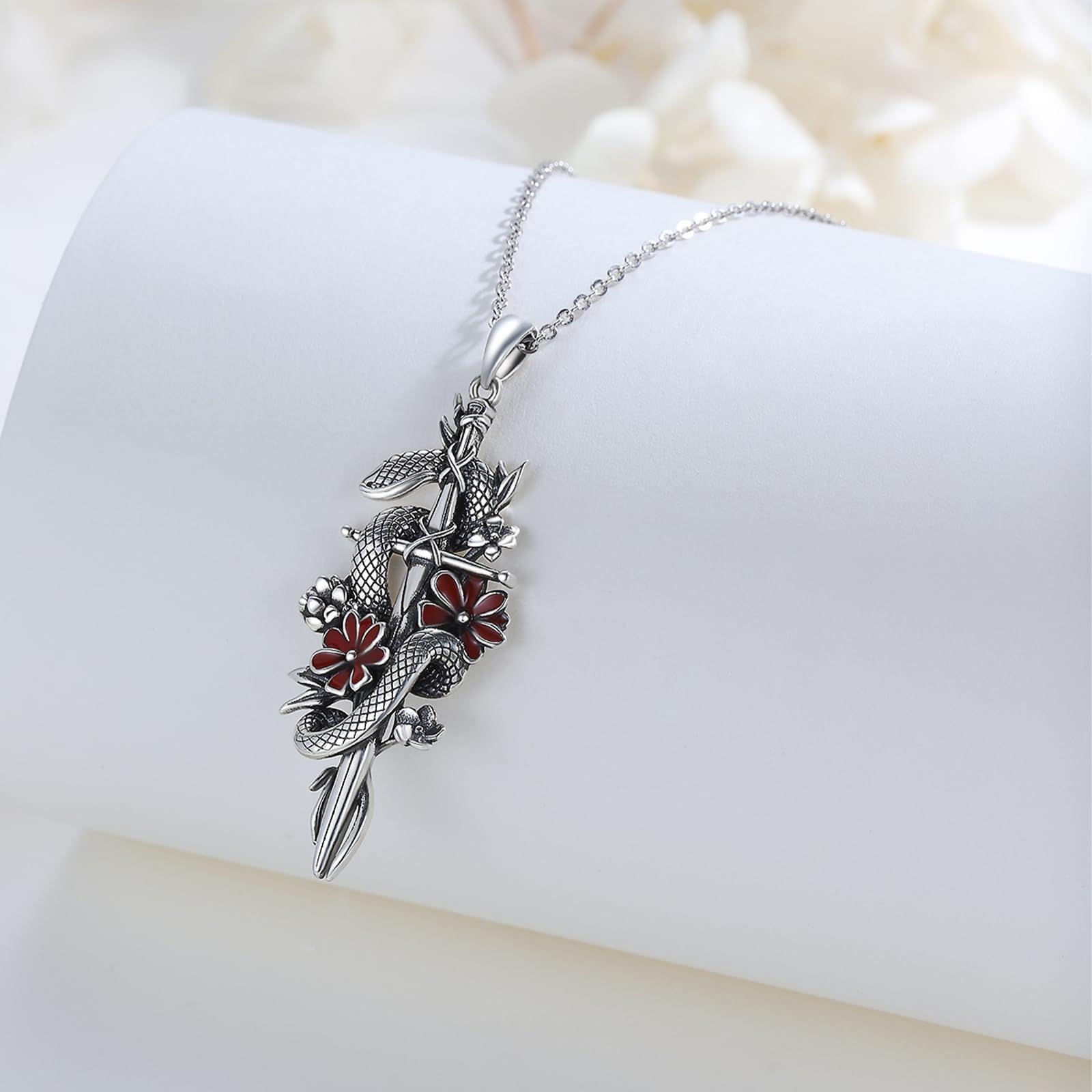 Kreuz-Halskette, 925er Sterlingsilber, schwarzes Kreuz-Anhänger, Vintage-Halskette, christlicher Schmuck, Geschenke für Frauen
