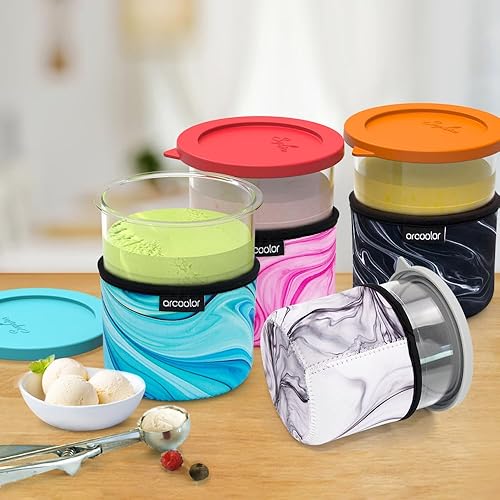 Miniatura 5 de Funda de neopreno para helados, fundas aisladas reutilizables para pintas de crema ninja, compatible con contenedores NC501, serie NC500 Deluxe para