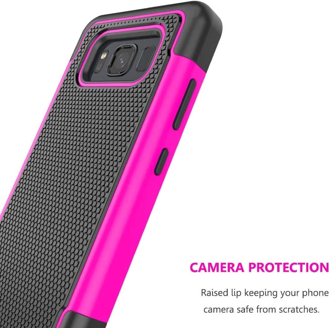 Jeylly Galaxy S8 Active Case, S8 Active Cover, [Shock Proof] Rubber Plastic Scratch Resistant Defender Bumper Rugged Hard Outer Cases Cover for AT&T Samsung Galaxy S8 Active - Rose