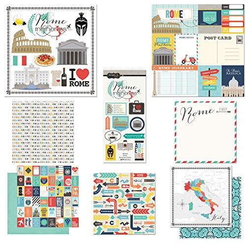 Scrapbook Customs Themed Paper and Stickers Scrapbook Kit, Rome City Memories
