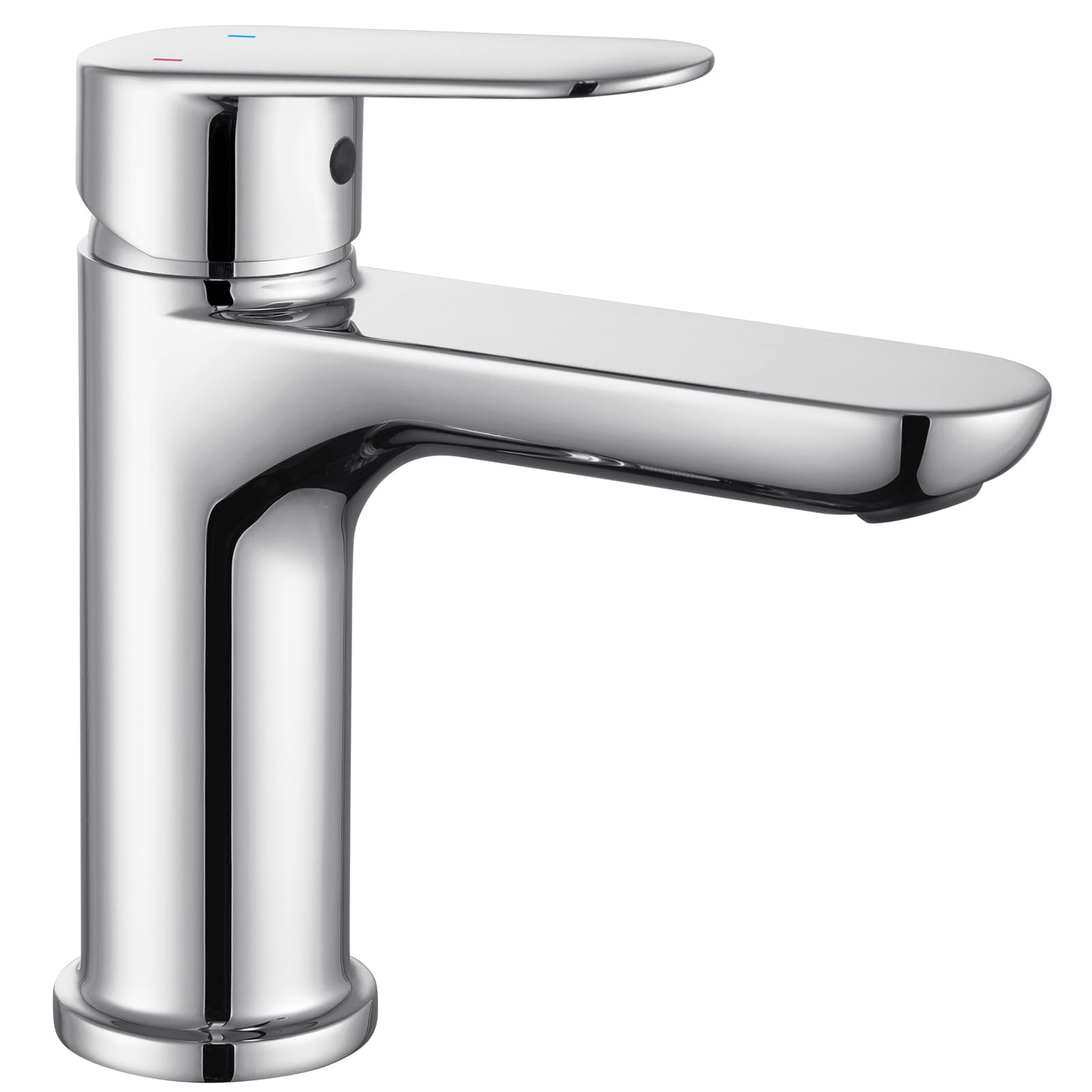 CECIPA Wasserhahn Bad Bleifrei, Waschtischarmatur mit Auslauf Höhe 10cm | Hochdruck Waschbecken Armatur, Einhebelmischer, Keramikkartusche, Wassersparend, Energiesparend, mit 60cm Anschlussschläuchen