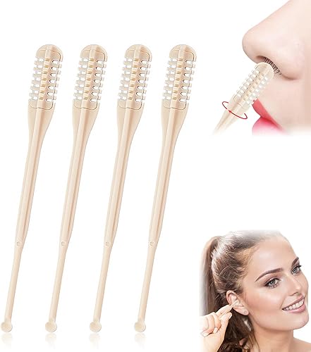 Cortador de vello de nariz 2 en 1 y recogedor de oídos, cuchillo de doble cara mejorado 2025, herramienta portátil para quitar el vello de fosa