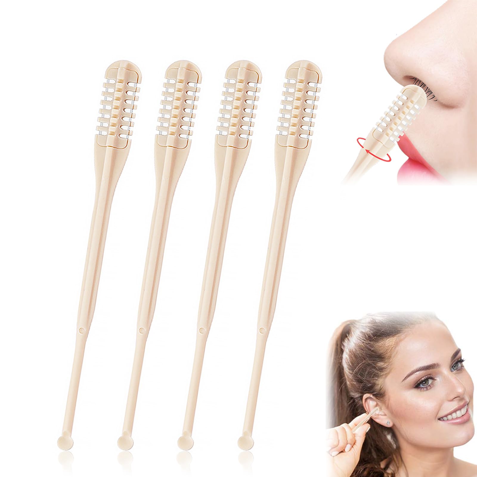 2-in-1 Nose Hair Cutter Ear Picker 2025 Upgraded Double-Sided Nostril Hairs Remover Tool with 360 Rotating Blade Portable