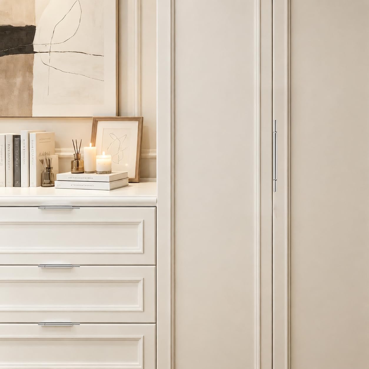 Polished Nickel Cabinet Pull - KH450, 3 in (76 mm) — KHTUMEWARE