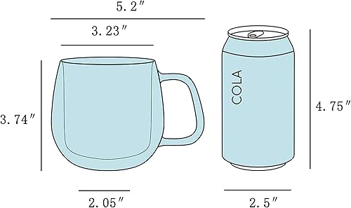 Miniatura 4 de Coloridas tazas de café de vidrio de borosilicato de doble pared, juego de 4, 11.6 onzas, tazas de café aisladas con asa para té americano y helado