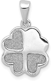 Colar de prata esterlina 925 esmalte tecido glitter trevo corações pingente colar boa sorte chifre italiano joias finas para mulheres presentes para ela, Prata esterlina