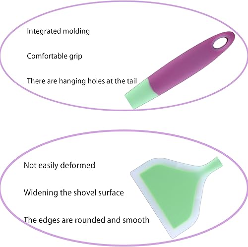 Miniatura 3 de 2 piezas de silicona para panqueques, espátula ancha, espátula antiadherente, espátula frita para pescado, espátula ancha y flexible de silicona