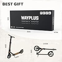 Vista 7 de Kick Scooter for Ages 6+,Kid, Teens & Adults. Max Load 240 LBS. Foldable, Lightweight, 8IN Big Wheels for Kids, Teen and Adults, 4 Adjustable Naranja