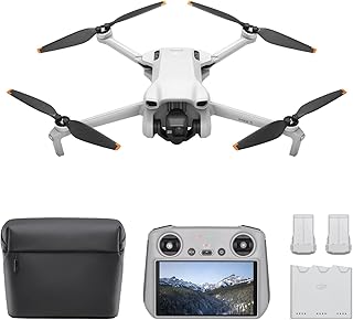 DJI Mini 3 Fly More Combo Plus (DJI RC), Lightweight 3x Mechanical Gimbal Mini Camera Drone with 4K HDR Video, 3 batterie...
