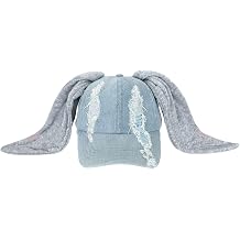 Womens Y2K Big Ear Denim Baseball Cap,Custom Graffiti Style ,Perfect for Outdoor Casual and Parties