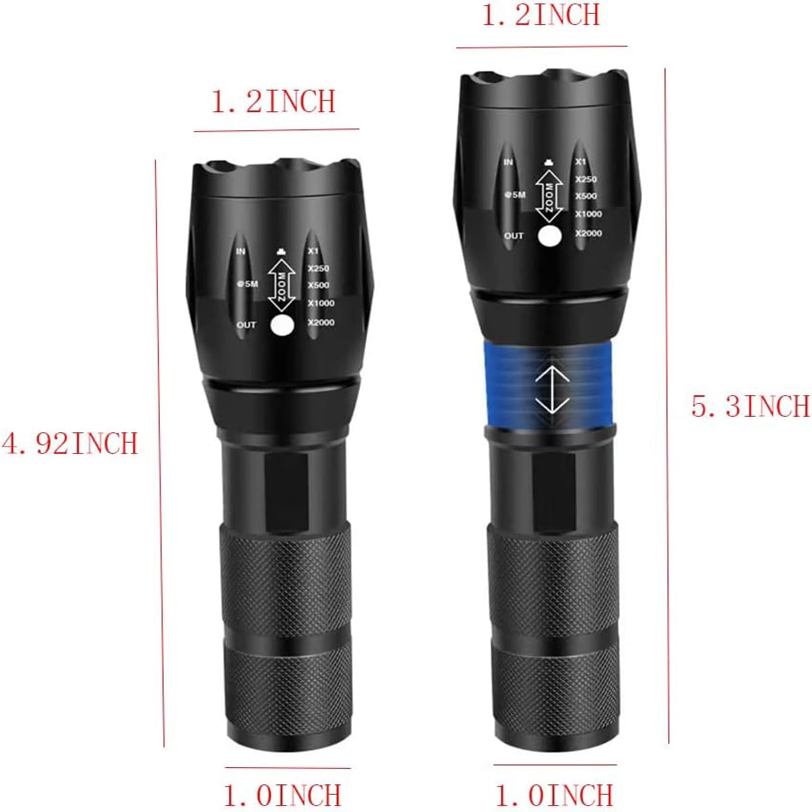MODOAO 4 in 1 LED Torch, Rechargeable Red Green Blue White Light Flashlight, 4 Modes Photography Fill Light - Image 3