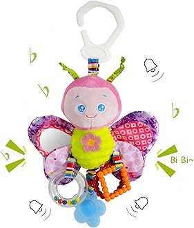Pram Toys for Babies Clip On Car Seat Toys Toddlers Stroller Toys with Hanging Rattle for Infants Sensory Toys for Baby Girls and Boys Soft Toys for Newborn 0-6 Months