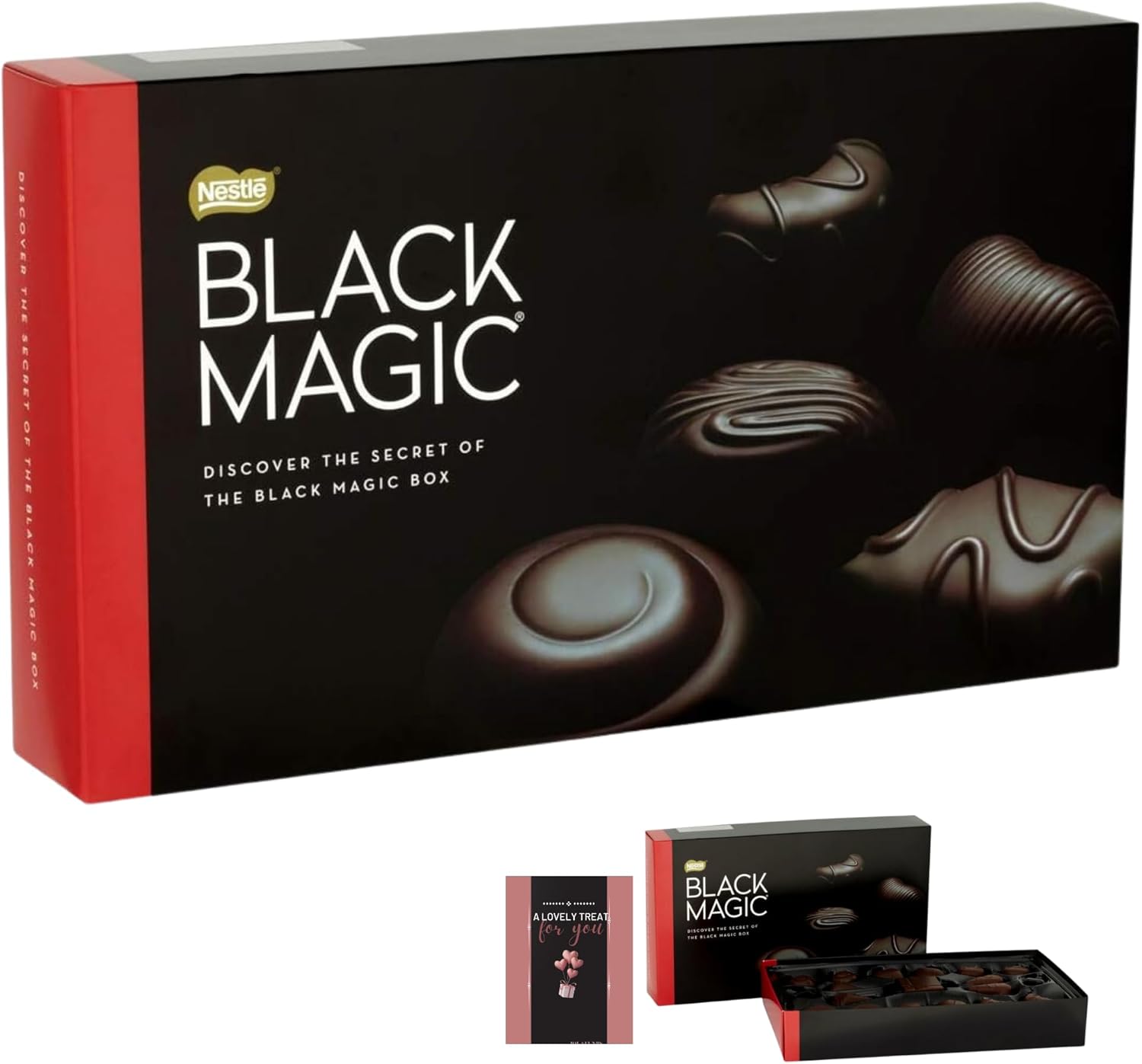 Nestle Black Magic Chocolates Dark Chocolate Gift Box Truffles 348g&Card Christmas