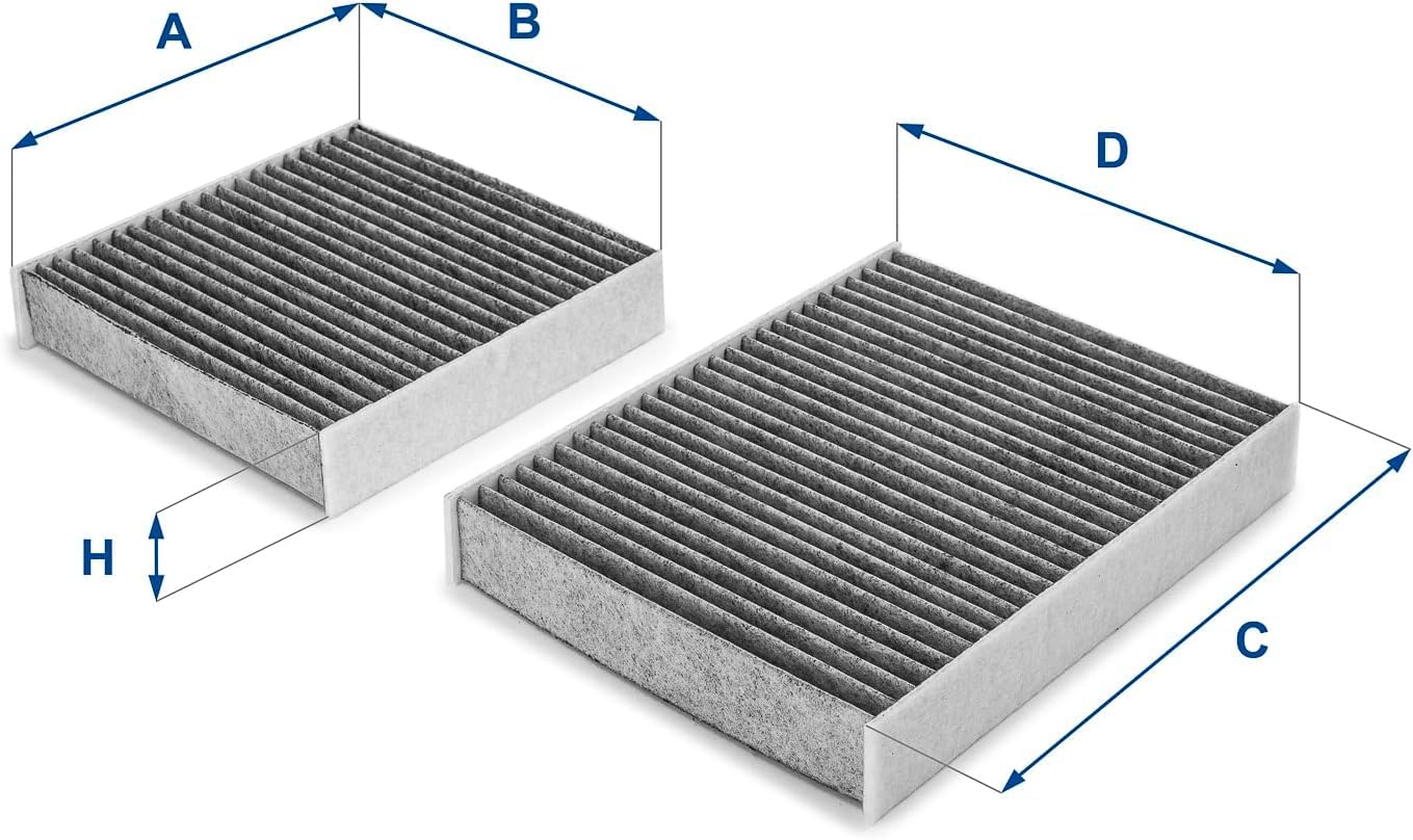 UFI Filters, Filtro Abitacolo ai Carboni Attivi 54.164.00, Filtro Abitacolo per Ricambio, Adatto a Auto, Applicabile su Diversi Modelli Citroen, DS Automobiles e Peugeot