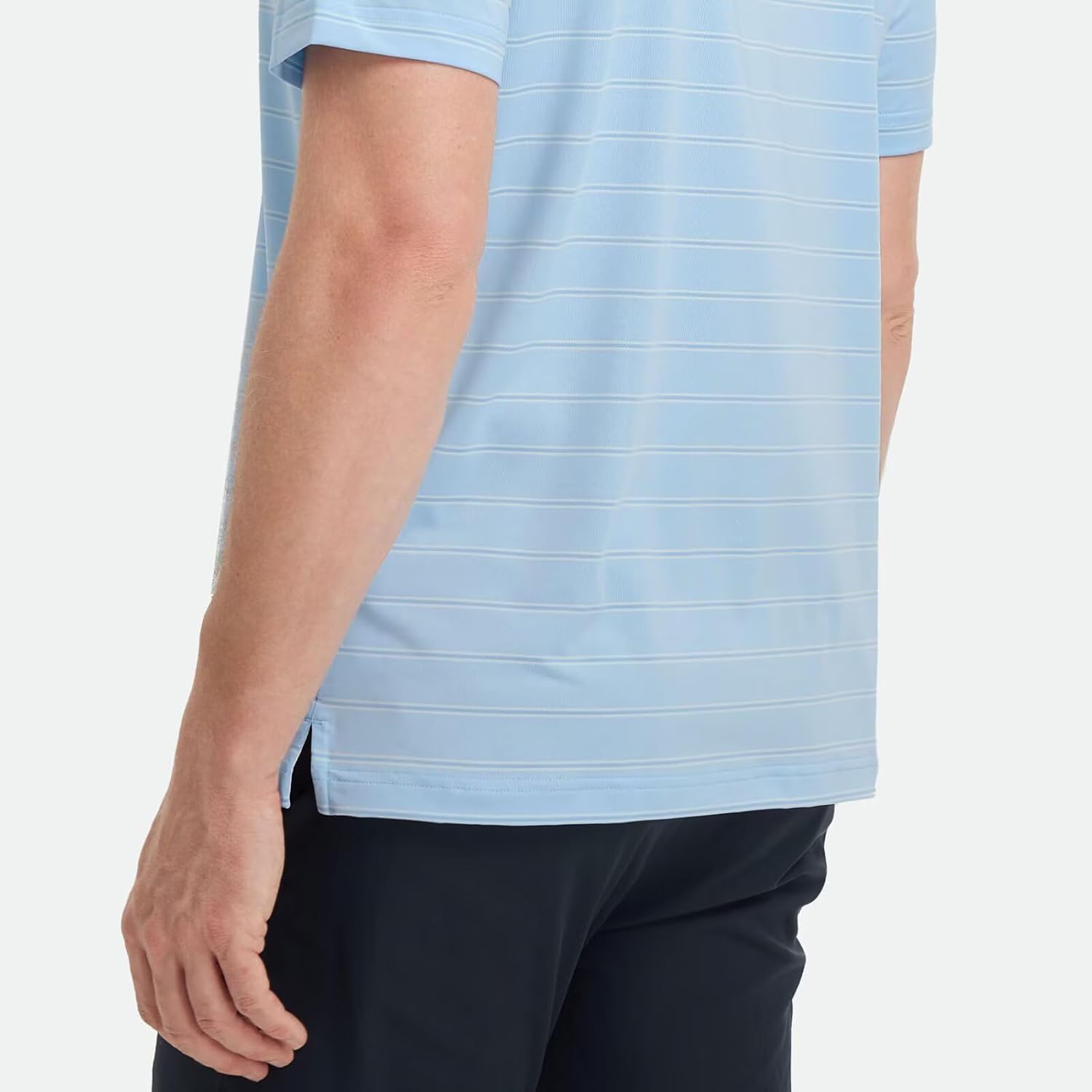 M MAELREG Golf Shirts for Men Moisture Wicking Striped Polo Performance Dry Fit Business Sports Mens Polo Shirts Short Sleeve - Image 5