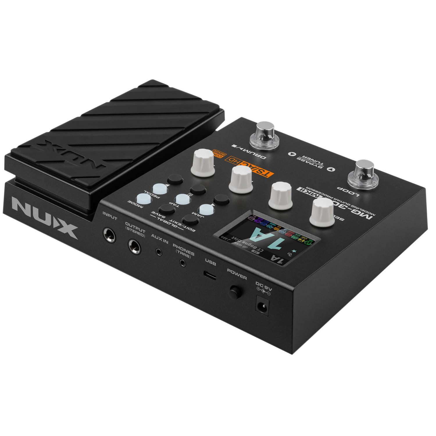 NUX | MG-300 mkII Pedale multi-effetti per chitarra | Modellazione amplificatore, interfaccia audio USB, pedale di espressione, IR Cabinet Sim, Jam Drums, Looper & Quicktone Software