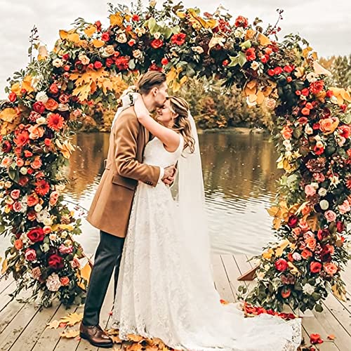 Asizzed 7.9Ft Gold Round Arch Backdrop Stand, Large Circle Wedding Balloon Arch Frame, Round Metal Arch Stand Backdrop For Party Anniversary Baby Shower Valentine Baby Shower Ceremony Decoration #TOP1