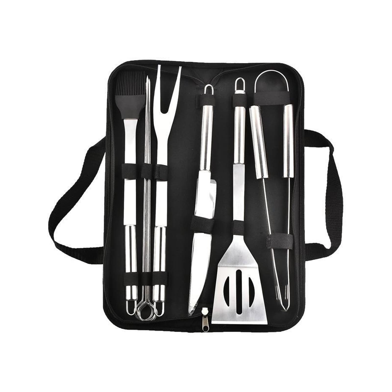 BBQ-Grill-Werkzeugset mit Koffer – 9-teiliges Grillset aus Edelstahl mit tragbarer Tasche, Grill-Werkzeugset für den Außenbereich für Camping im Hinterhof,