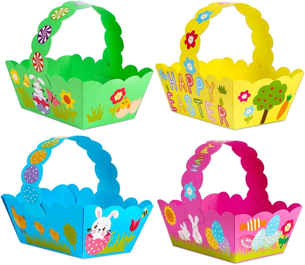 XJF Easter Craft Kit for Kids,8pcs Happy Easter Basket