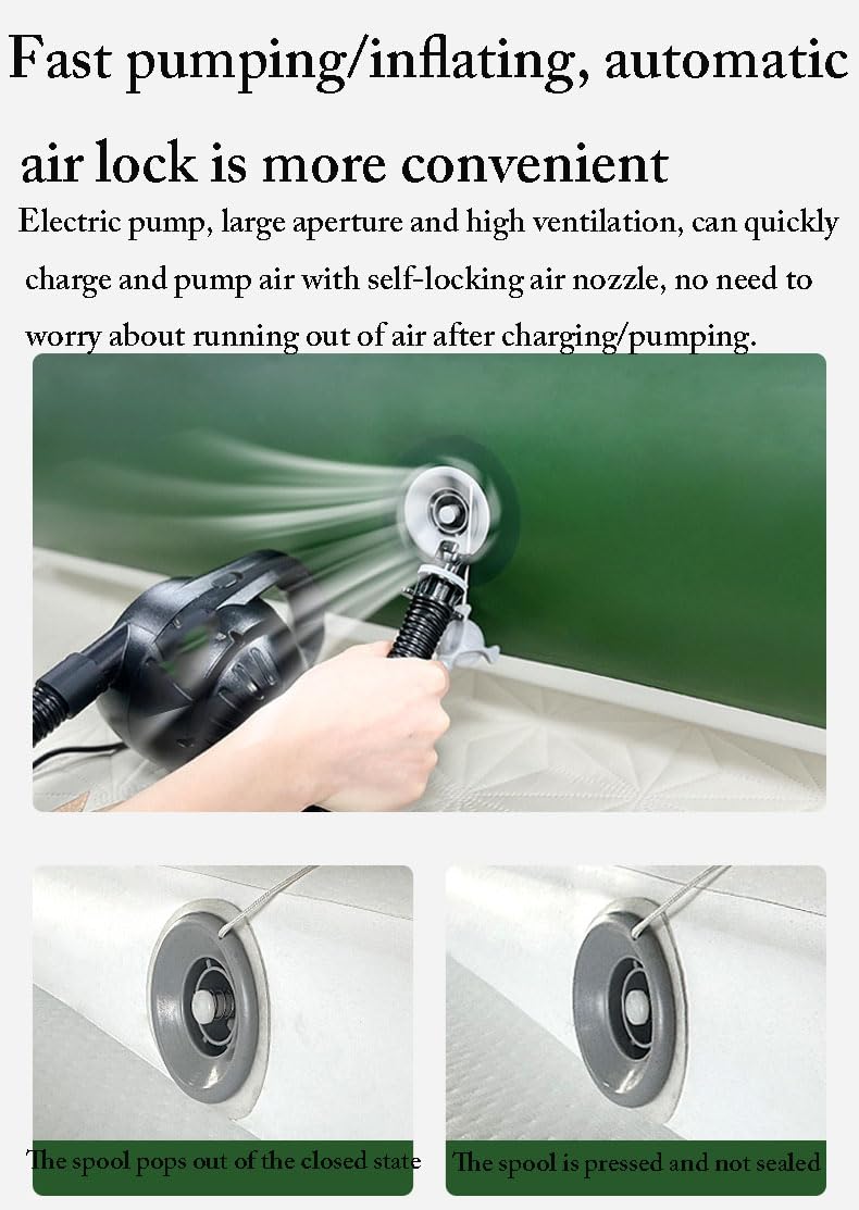 Elektryczny nadmuchiwany podwójny materac nadmuchiwany jest wygodny i przenośny, nadaje się do sypialni, ogrodu, na kemping na świeżym powietrzu itp. (TPU Household Pump)