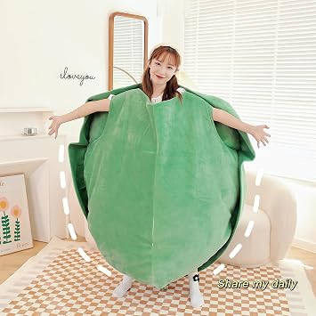 LELEBEAR Turtle Power Shell, Giant Pillow, Kawaii Wearable Turtle Shell Plush Cushion (80cm/31.4in)