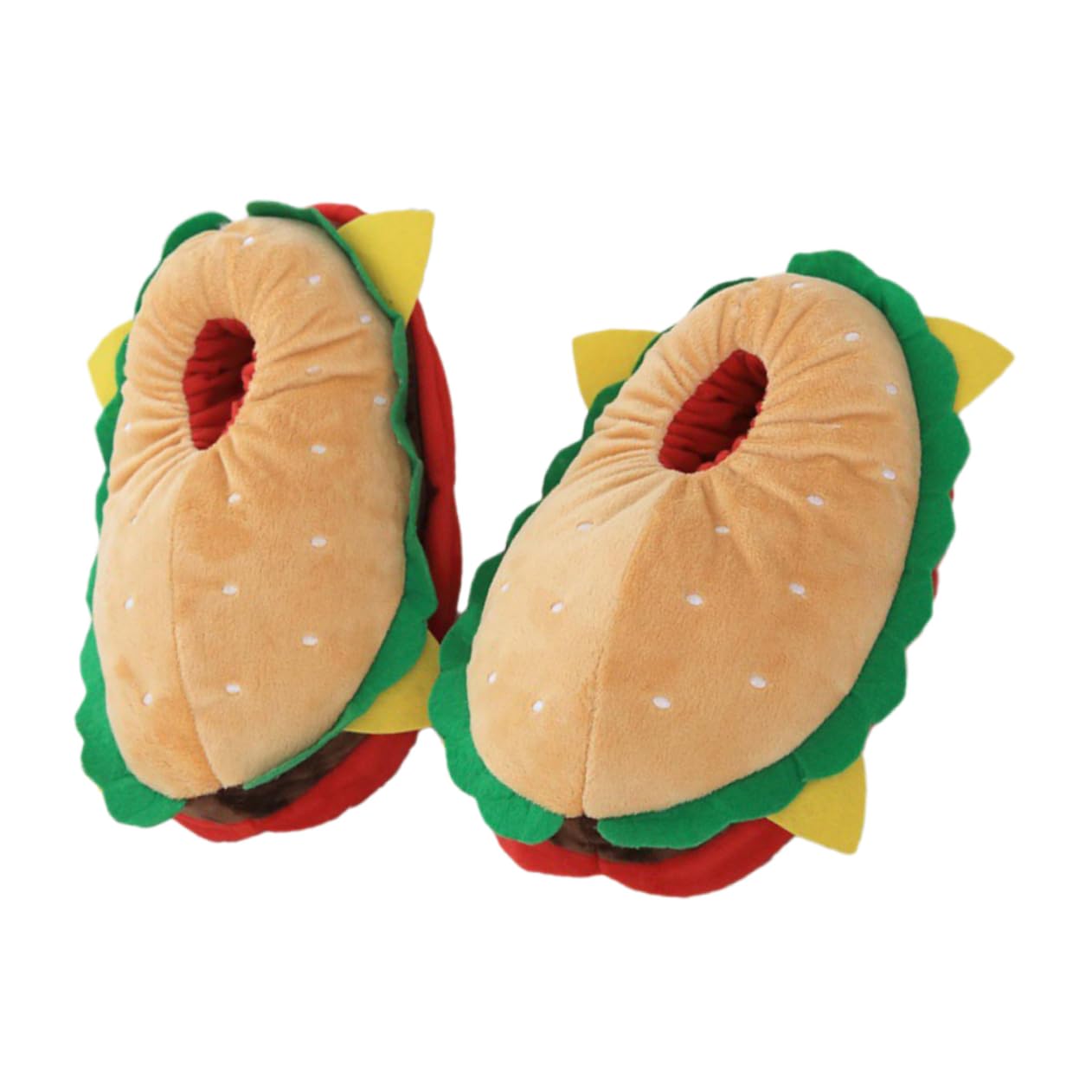 Ipetboom Pantuflas de Hamburguesa para Casa Cálidas y Peludas de Invierno Soporte Superior y Diseño Divertido para Vida Hogar