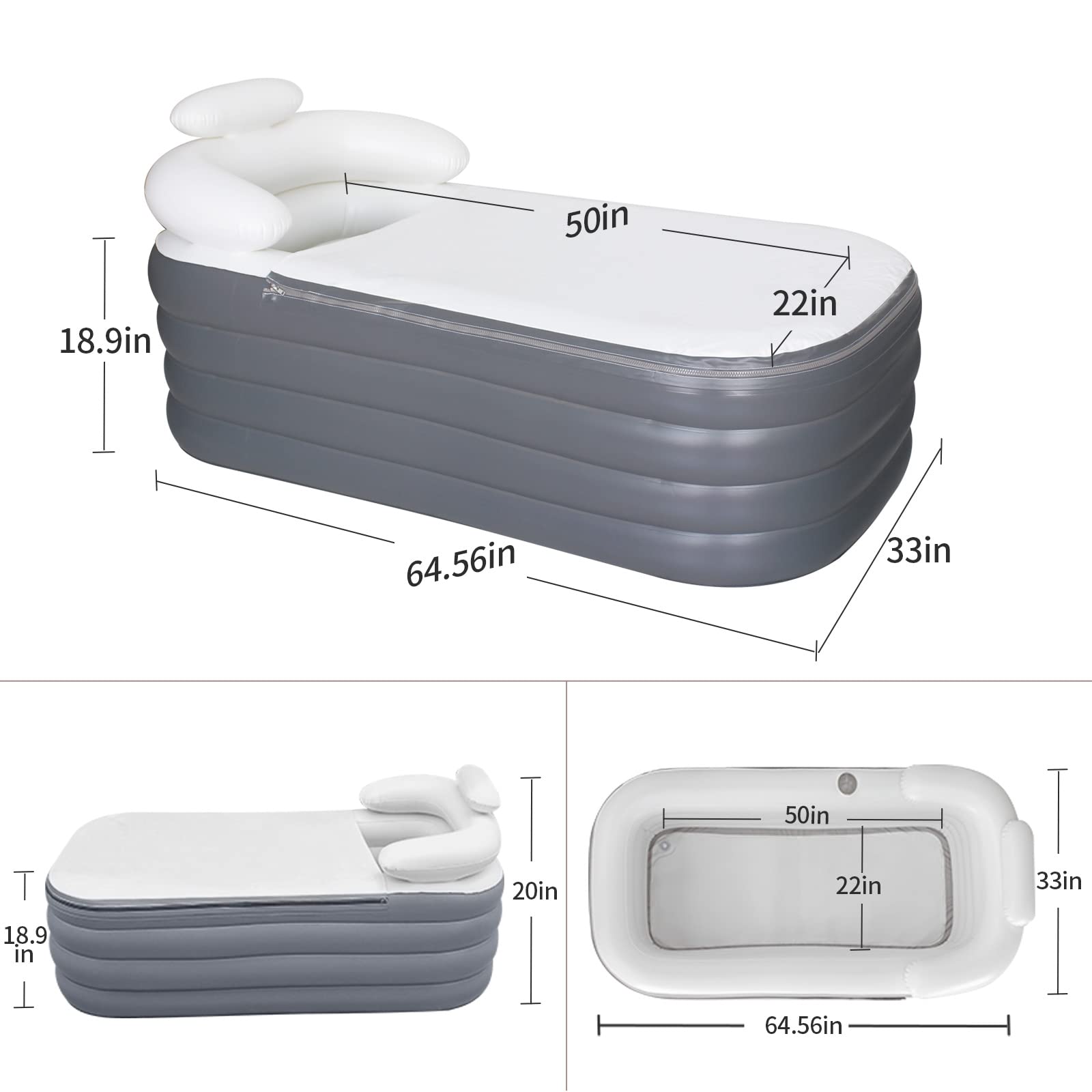 Mua Foldable Ice Bath Tub With Cover, 80 Cm Diameter, Large Inflatable - View #3