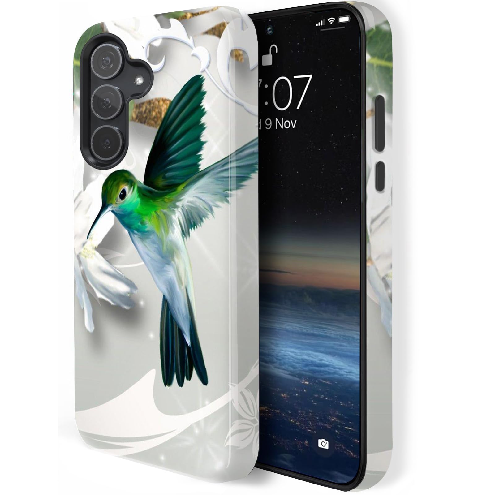 HQUSZPT Compatible for Samsung Galaxy S25 Case,Two Layer Protection Heavy Duty Cover,Compatible for Samsung Galaxy S25 Phone Case,Hummingbird