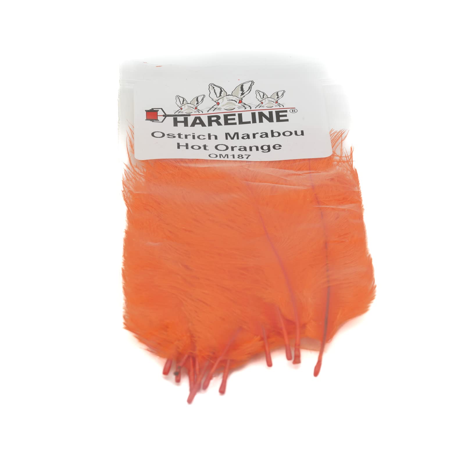Hareline Fly Tying Ostrich Marabou Feathers for Streamers, Nymphs, and Tails (Hot Orange)