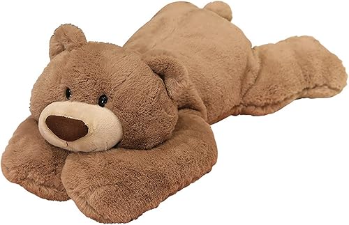 Hronsa Animales de peluche con peso, 19.7 pulgadas, 3.3 libras, juguete de peluche con peso de oso marrón, lindo cojín de felpa para adultos, niños