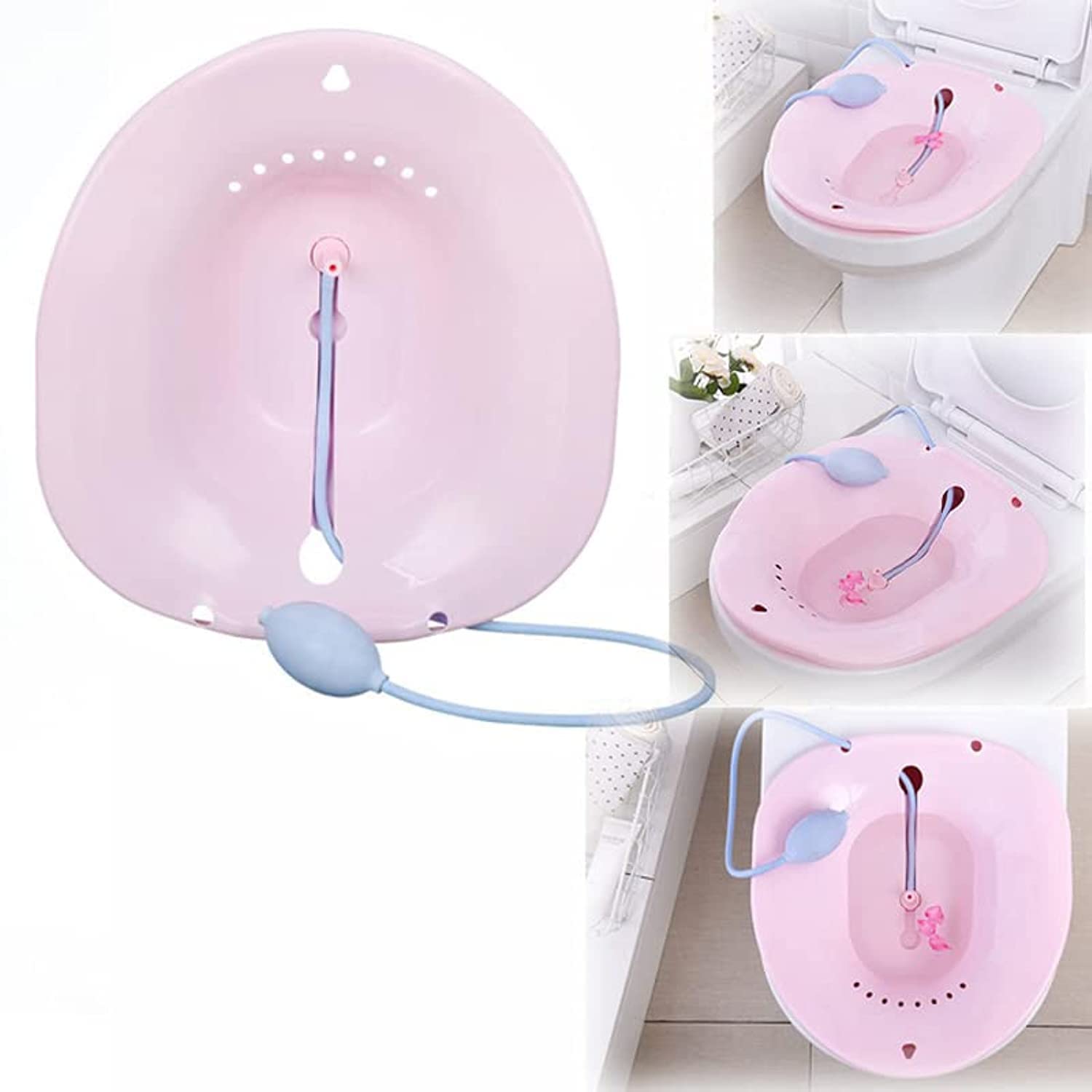 ELECDONSitz Bath Toilet Seat, with Flusher Folding Bathroom The-Toilet Perineal Soaking Bath, Avoid Squatting for Hemorrhoidal Relief, for Pregnant Women, for Post-Episiotomy Patients on The Toilet