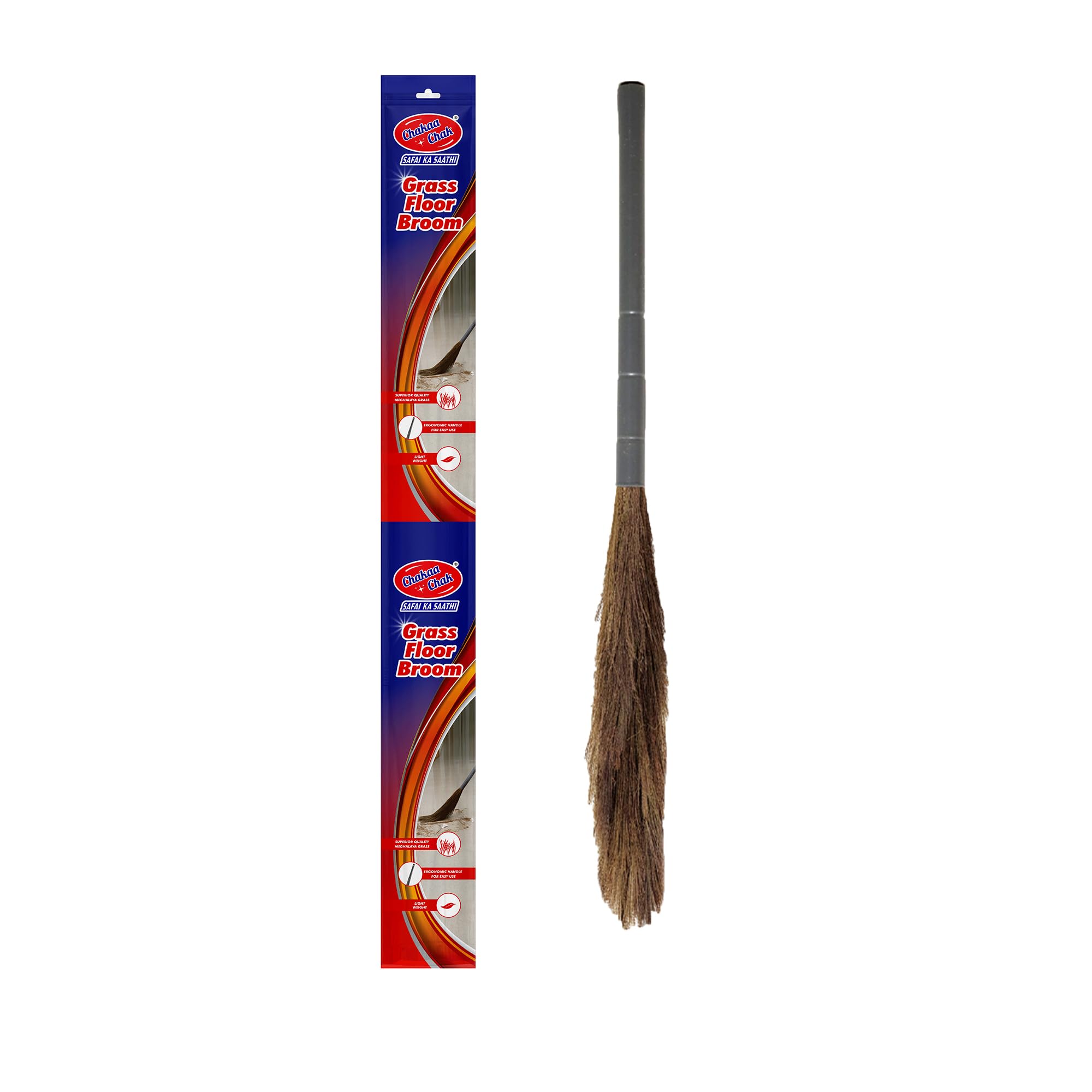 Chakaachak Grass Floor Broom | Meghalaya Grass Broom with Sturdy Bristles | Light-Weight, Long Lasting Floor Sweeping | Suitable for Hard Floors | Green-picture-3