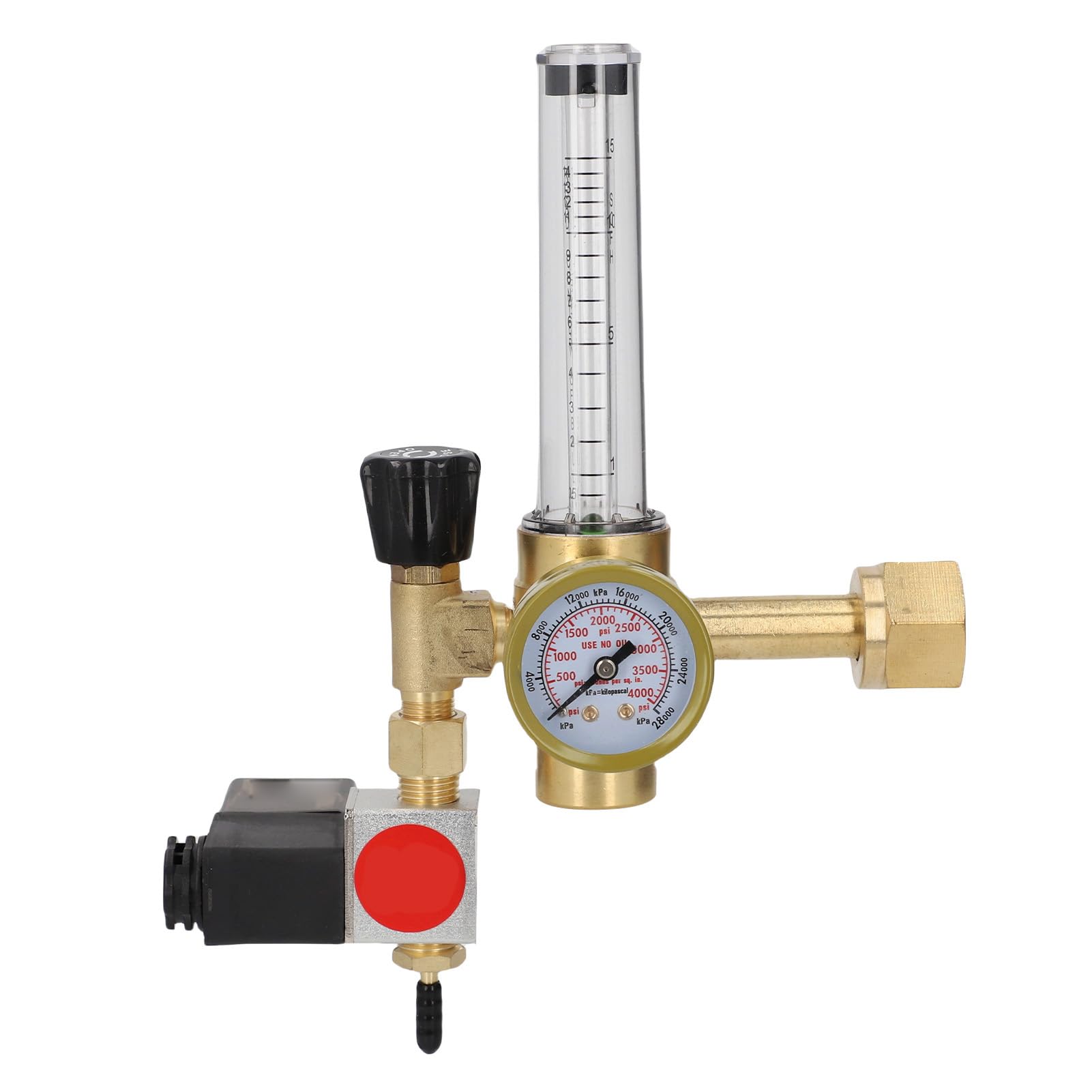 Jeffergarden CO2-Regler mit Magnetventil und Durchflussmesser CGA320 Messing-Einlassgasregler für Indoor-Hydrokultur-Zelte (EU-Stecker 220 V)