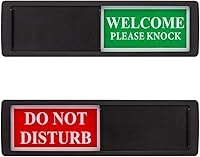 KKitchenTour Magnetic Do Not Disturb Sign - Welcome Privacy Slider for Office Home Hotel Restroom Hospital, Non-Scratch Easy Read Black Door Indicator