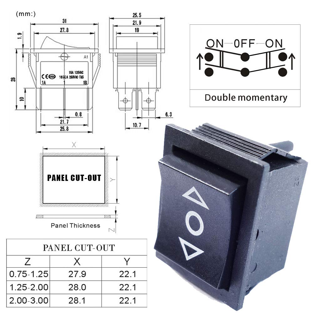 OnOFFページ Artrinck Silver Contact Double momentary 6 Pin Button On-Off