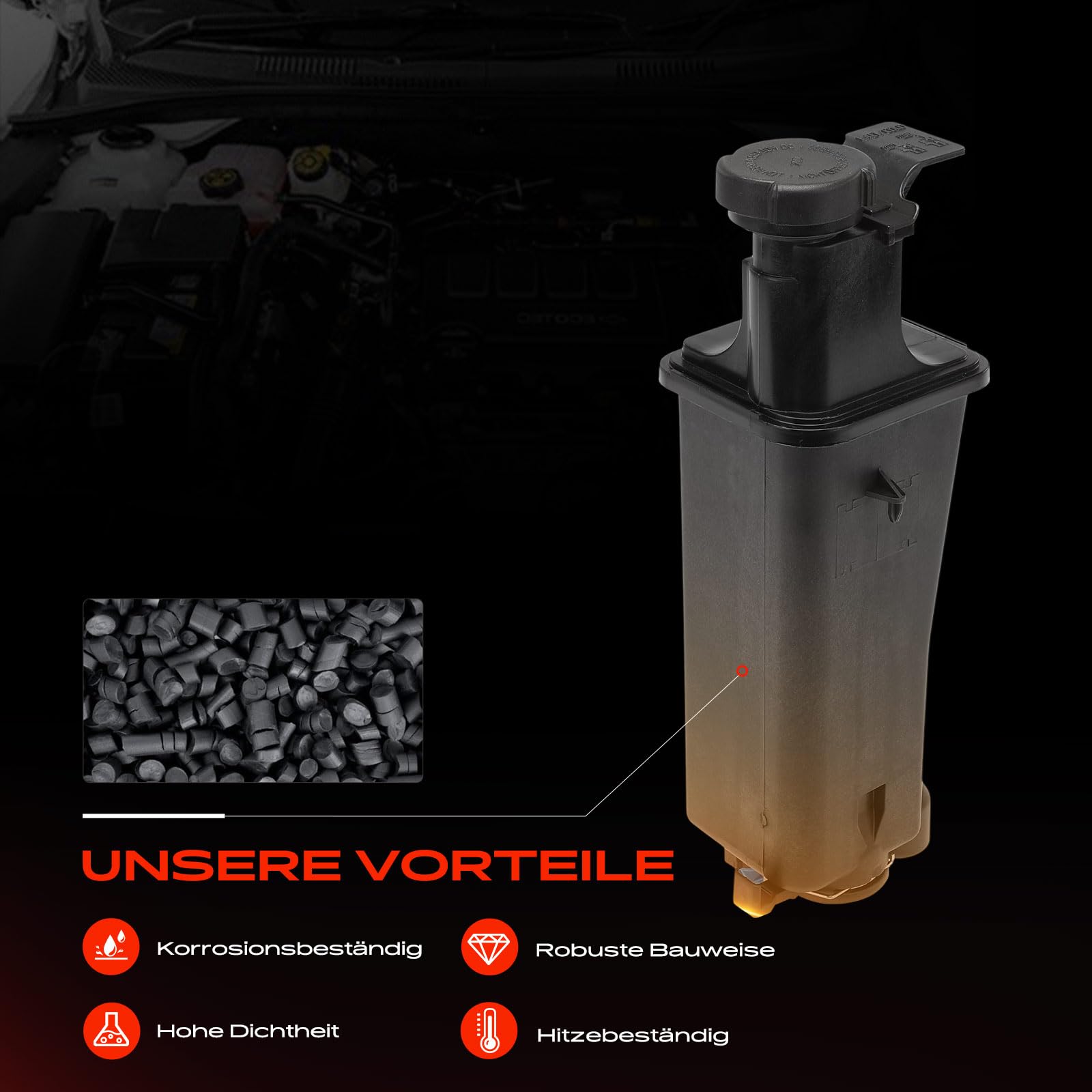 Frankberg Ausgleichsbehälter Kühlmittel Mit Sensor & Deckel Kompatibel mit 3er E46 316 318 320 330 X5 E53 3.0d 1998-2007 17137787040