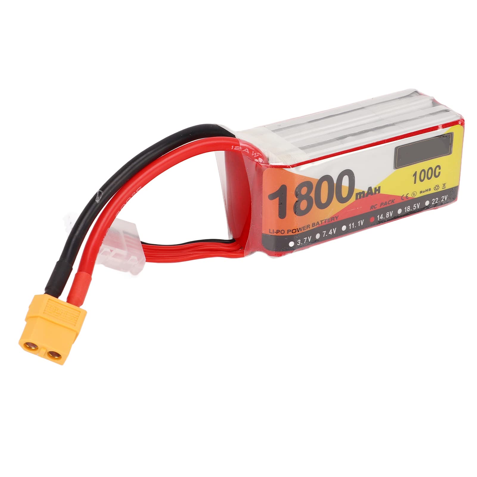 Batteria Lipo da 1800 mAh Velocità di scarica 100C Spina 14,8 V 4 S XT60 Alimentazione a batteria RC per modello di auto in elicottero RC