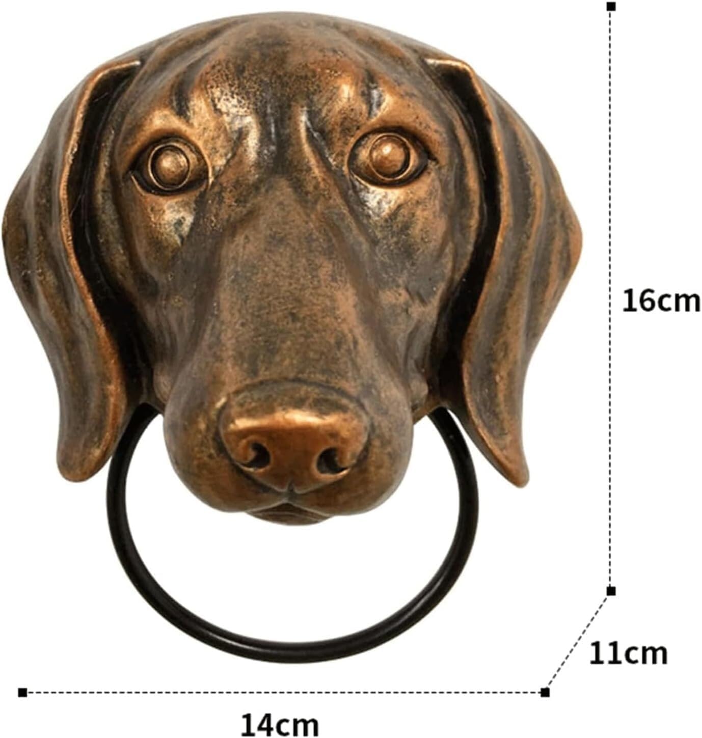 Vintage Creative Resin Animal Head Door Handle Classical Knockers for Front Door Door Ring Knocker Home Decor(D(14 * 8 * 17.5cm))