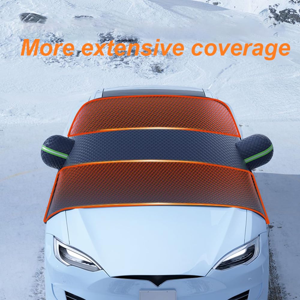 Frontscheibenabdeckung Winter für Cadillac ATS 2013-2014, Auto Windschutzscheiben Abdeckung Ultra Dick Abdeckung Gegen Schnee EIS Frost Staub, Autoabdeckung,D-Black